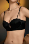 sexy slight stretch 3 colors lace trim with underwire padded bras(asia size)_Black