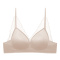sexy slight stretch mesh trim 4 colors padded bras(asia size)_Black_Sky Blue_Beige_Khaki _Nude