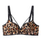 sexy slight stretch leopard letter printing padded bras(asia size)_White_Khaki
