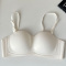 sexy slight stretch 3 colors solid color padded bras(asia size)_Black_White