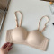 sexy slight stretch 3 colors solid color padded bras(asia size)_Black_White_Nude