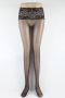 sexy high stretch ultra-thin see-through lace stitching tights_Black