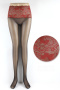 sexy high stretch ultra-thin see-through lace stitching tights_Black_Red
