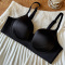 sexy slight stretch 5 colors solid color gather padded bras(asia size)_Black