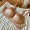sexy slight stretch 5 colors solid color gather padded bras(asia size)_Black_Pink_Beige_Brown_Nude