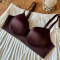 sexy slight stretch 5 colors solid color gather padded bras(asia size)_Black_Pink_Beige_Brown