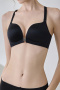 sexy slight stretch 4 colors lace straps front buckle padded bras(asia size)_Black