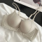 sexy slight stretch 5 colors front buckle traceless padded bras(asia size)_Black_Gray