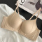 sexy slight stretch 5 colors front buckle traceless padded bras(asia size)_Black_Gray_Beige_Brown_Nude