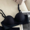 sexy slight stretch 4 colors gather detachable strap padded bras(asia size)_Black