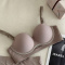 sexy slight stretch 4 colors gather detachable strap padded bras(asia size)_Black_Pink_Beige_Brown