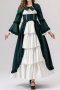 plus size non-stretch 4 colors maxi dress palace lolita costumes_Black_Pink_Rose Red_Dark Green