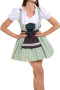non-stretch 3 colors lattice printing oktoberfest costumes_Red_Green