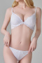 sexy slight stretch lace 3 colors with underwire gather padded bras sets_Black_White