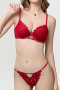 sexy slight stretch embroidery lace with underwire padded bras sets_Black_White_Rose Red