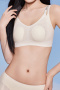 sexy plus size slight stretch letter printing padded bras(asia size)_Beige