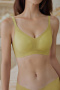 plus size slight stretch 4 colors traceless padded bras(asia size)_Black_Gray_Yellow