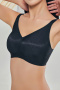 plus size stretch 5 colors traceless gather padded bras(asia size)_Black