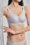 plus size stretch 5 colors traceless gather padded bras(asia size)_Black_Gray