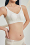 plus size slight stretch gather traceless breathable padded bras(asia size)_Black_Gray_Sky Blue_Beige