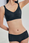 plus size slight stretch gather traceless breathable padded bras(asia size)_Black