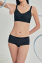 plus size slight stretch gather lifting traceless padded bras(asia size)_Black