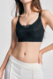 plus size stretch 5 colors stitching lace traceless padded bras(asia size)_Black