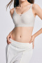 plus size stretch 5 colors stitching lace traceless padded bras(asia size)_Black_White_Gray