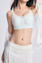 plus size stretch 5 colors stitching lace traceless padded bras(asia size)_Black_White_Gray_Sky Blue