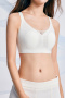 plus size stretch 5 colors stitching lace traceless padded bras(asia size)_Black_White