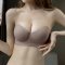 sexy slight stretch 5 colors soft gather anti-slip padded bras(asia size)_Black_Red_Beige_Brown