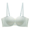 sexy slight stretch 5 colors gather front buckle padded bras(asia size)_Black_Light Green