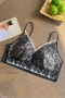 sexy slight stretch mesh stitching lace padded bras(asia size)_Black_White_Gray_Multicolor
