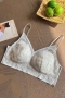 sexy slight stretch mesh stitching lace padded bras(asia size)_Black_White_Gray