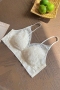 sexy slight stretch mesh stitching lace padded bras(asia size)_Black_White