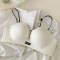 sexy slight stretch letter labeling gather padded bras(asia size)_Black_White