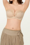 sexy slight stretch gather strapless front buckle padded bras(asia size)_Black_Beige_Nude