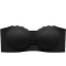 sexy slight stretch gather strapless front buckle padded bras(asia size)_Black