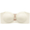 sexy slight stretch gather strapless front buckle padded bras(asia size)_Black_Beige