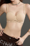 sexy slight stretch gather letter printing traceless padded bras(asia size)_Black_Pink_Beige_Nude