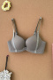 sexy slight stretch 4 colors letter printing front buckle padded bras(asia size)_Black_Dark Gray