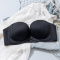 sexy slight stretch 4 colors tube design front buckle padded bras(asia size)_Black