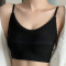 sexy slight stretch 3 colors lace trim breathable padded bras(asia size)_Black