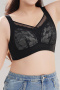 sexy slight stretch 4 colors lace breathable padded bras(asia size)_Black