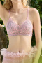 sexy slight stretch 3 colors embroidery lace padded bras(size run small)_Black_Pink