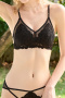 sexy slight stretch 3 colors embroidery lace padded bras(size run small)_Black