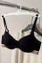 sexy slight stretch 4 colors gather traceless padded bras(asia size)_Black