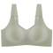 plus size slight stretch traceless breathable padded bras(asia size)_Black_Gray