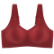 plus size slight stretch traceless breathable padded bras(asia size)_Black_Gray_Rose Red