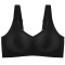 plus size slight stretch traceless breathable padded bras(asia size)_Black
